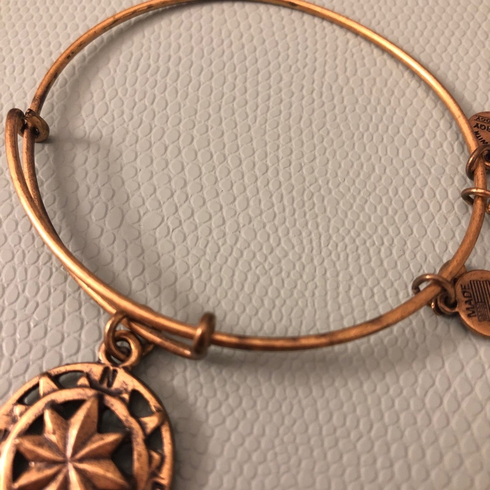 Alex and Ani Compass Adjustable Gold Bangle - Picture 4 of 4